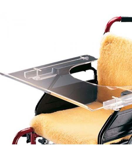 AYUDAS DINÁMICAS Mesita transparente accesorio para sillas de ruedas
