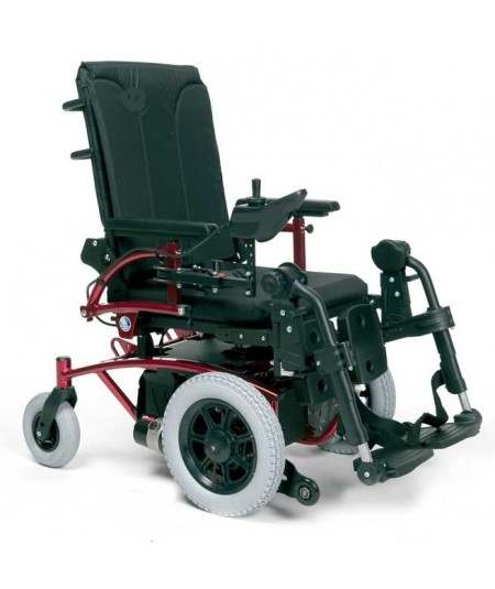 VERMEIREN Navix (tracción delantera) silla de ruedas eléctrica roja